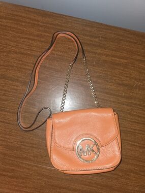 Michael Kors Orange Leather Crossbody Bag
